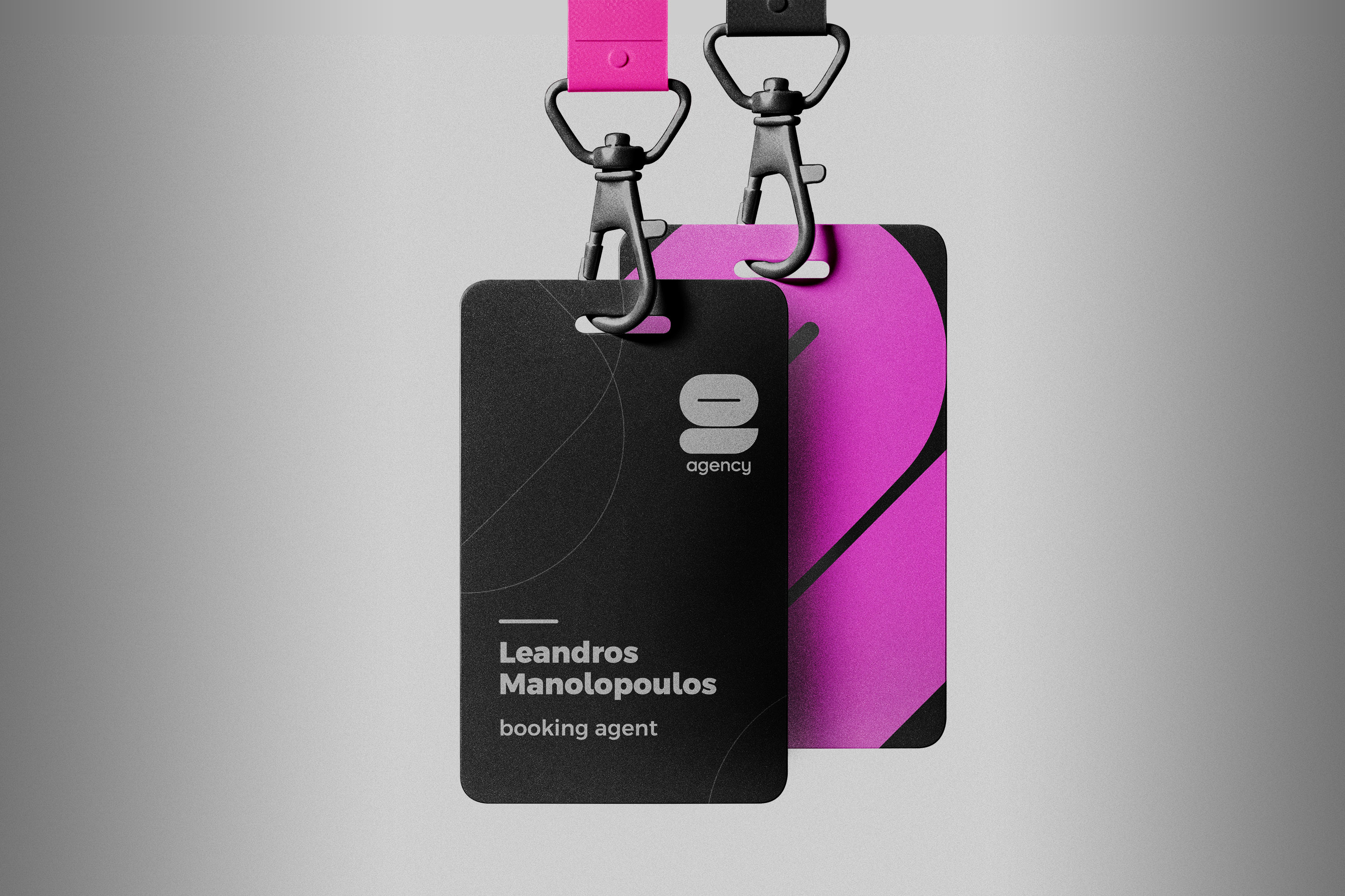 Design of two side Nine Agency lanyards for fashion shows.