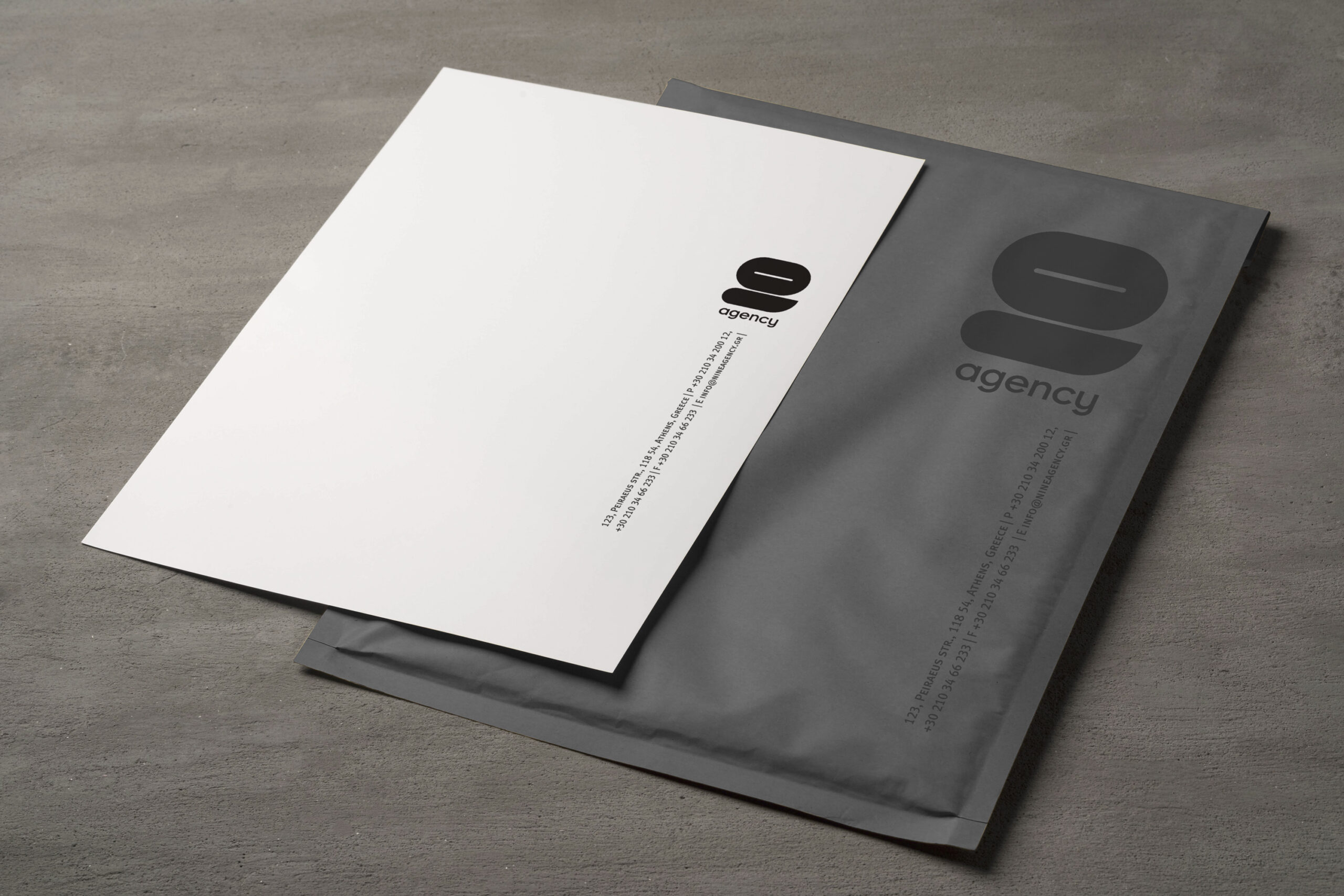 Nine Agency Stationary Letterhead and A4 Envelope