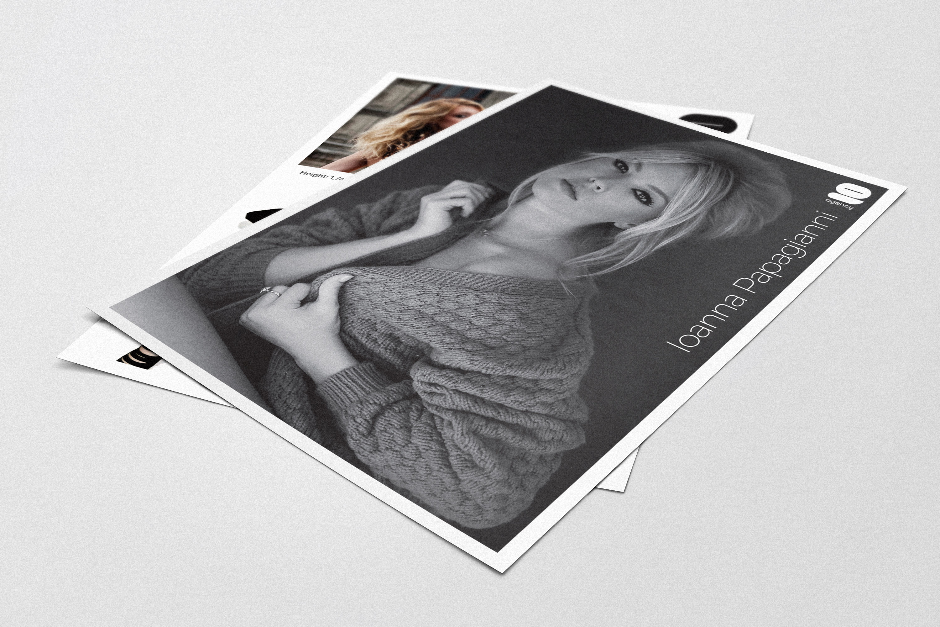 nine agency models promo cards design.