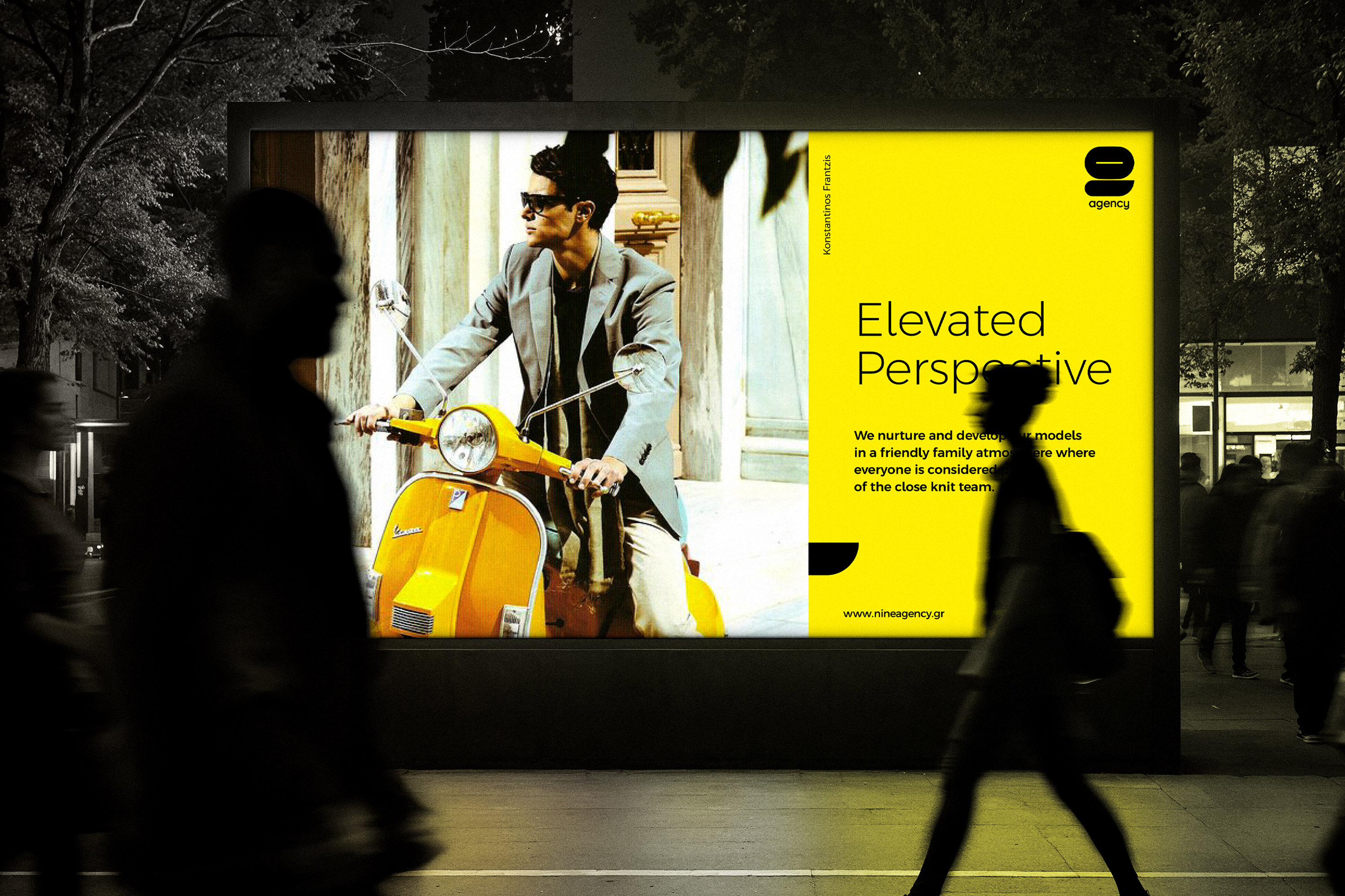 Nine Agency landscape billboard ad design in downtown of Athens.