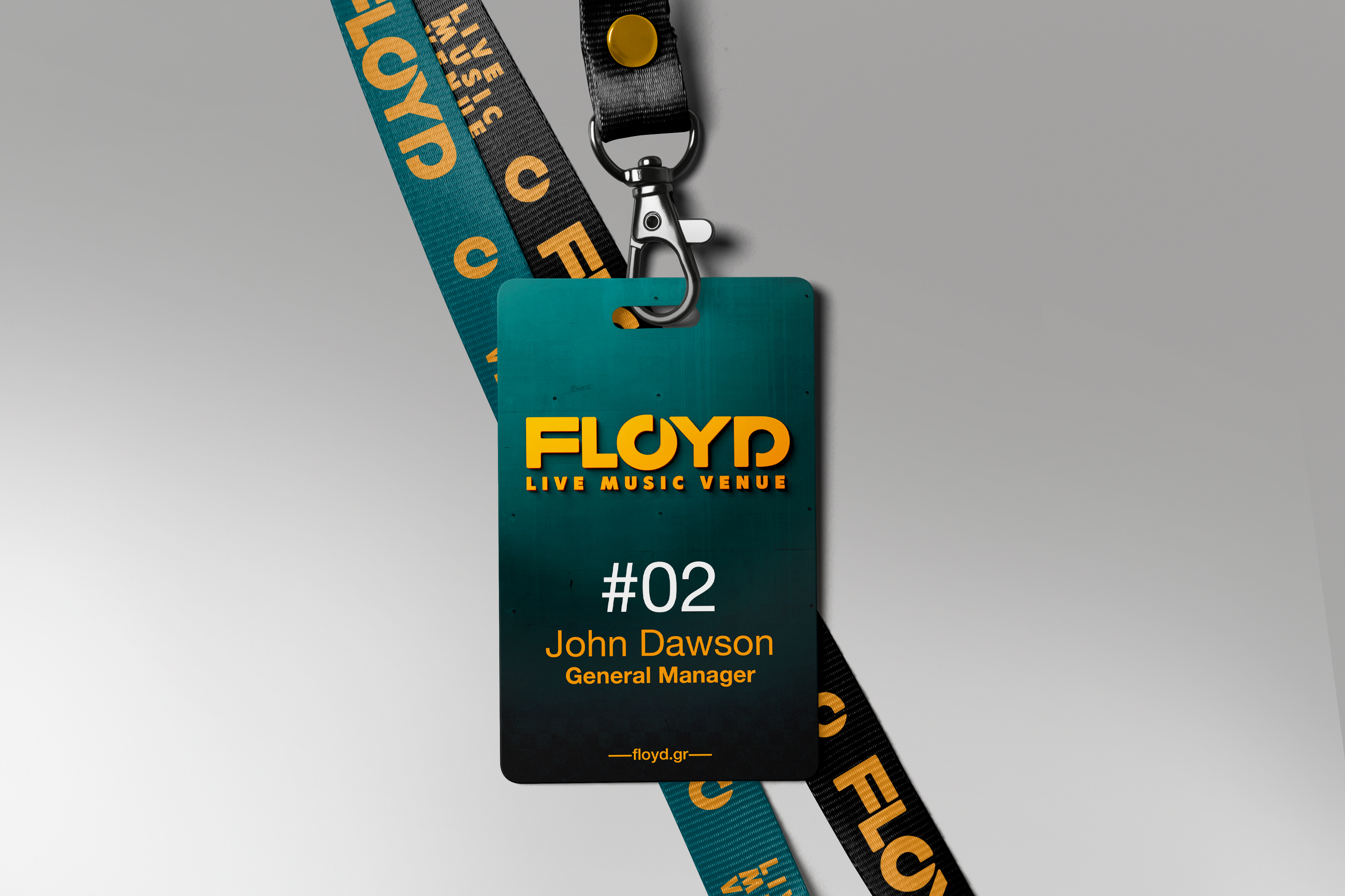 FLOYD LIVE MUSIC lanyard design.
