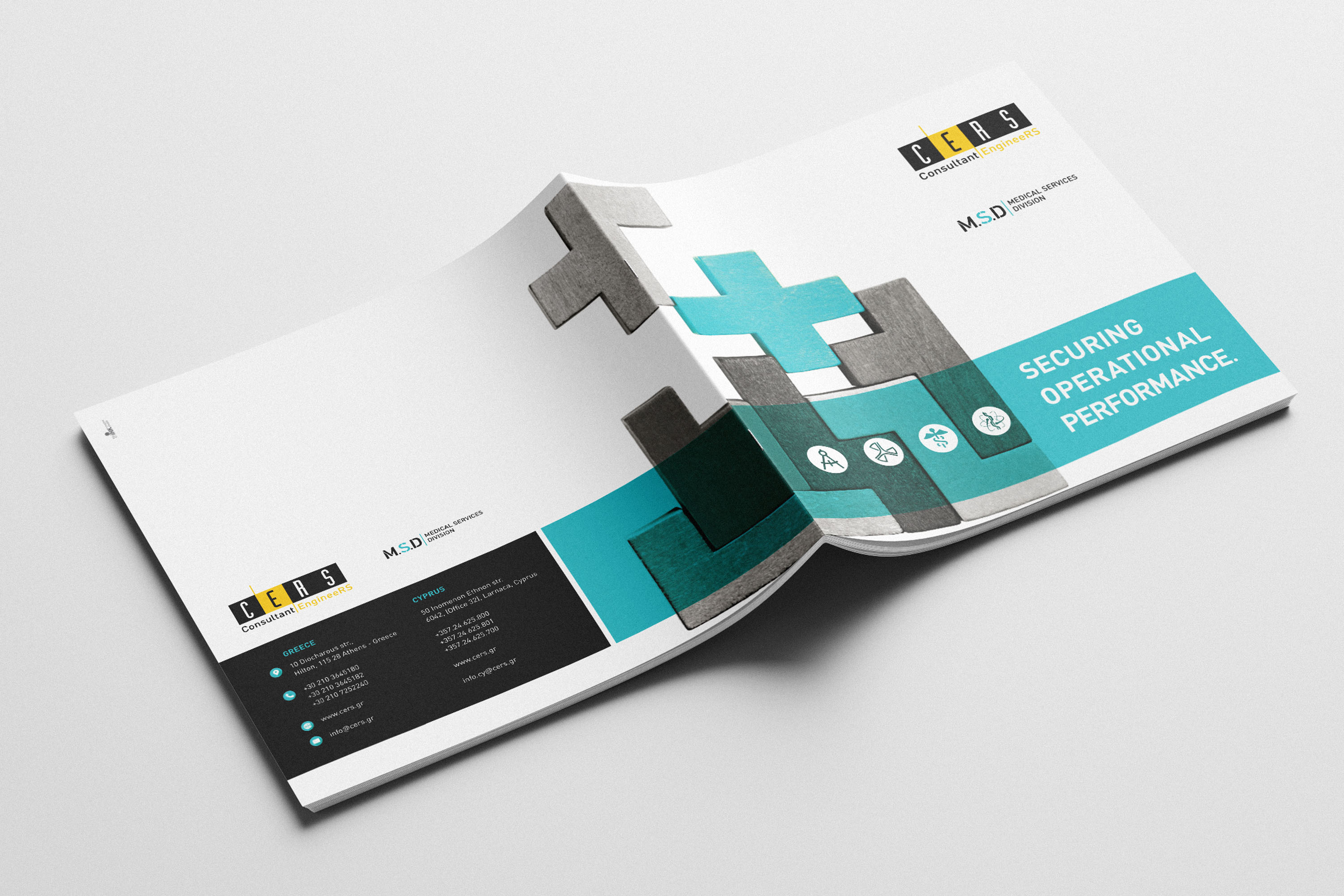 Cover and back cover of CERS Medical Services Division brochure.