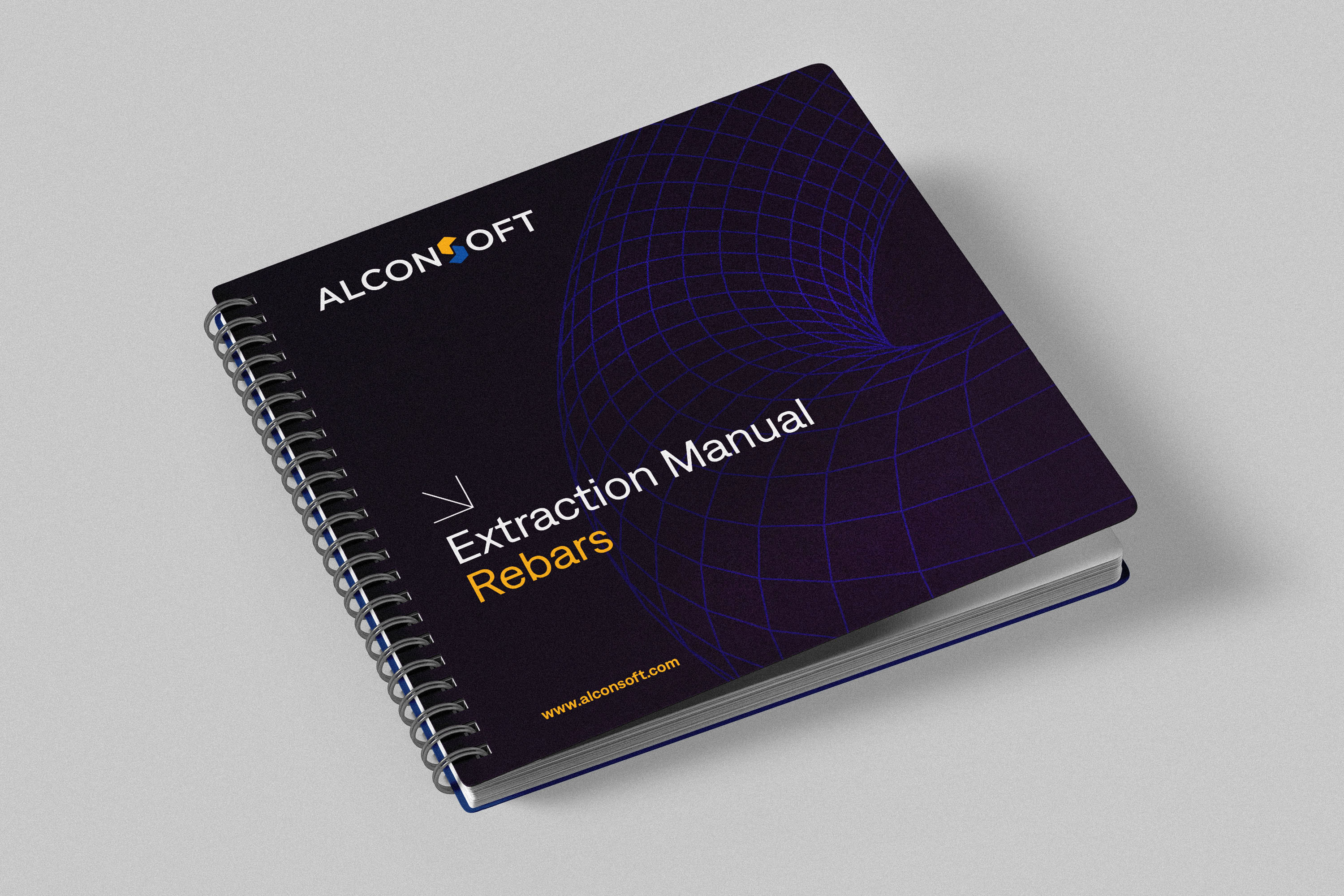 AlconSoft Extraction Manual. Spiral bound booklet design.