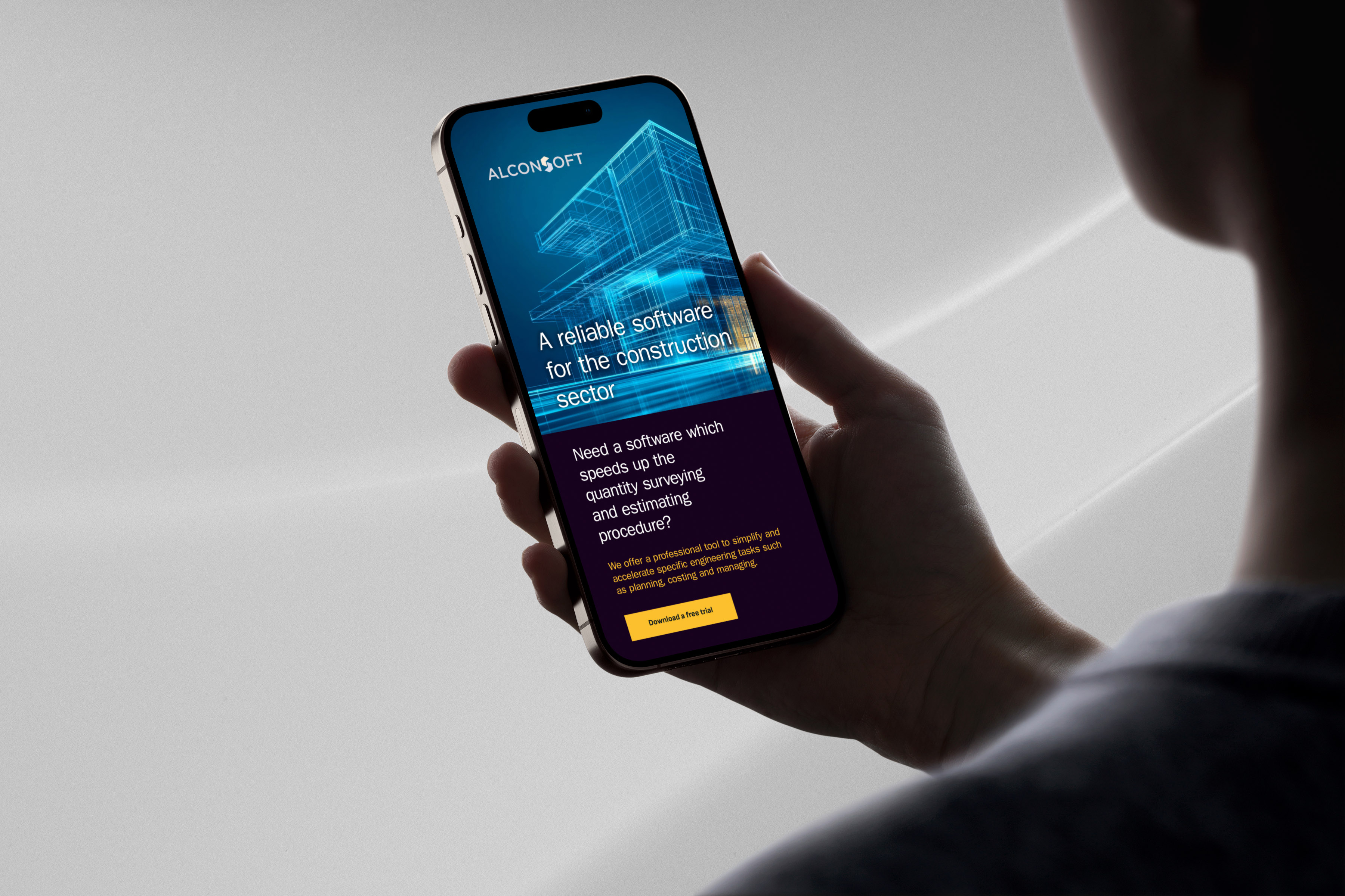 AlconSoft Website. Homepage as viewed in mobile.