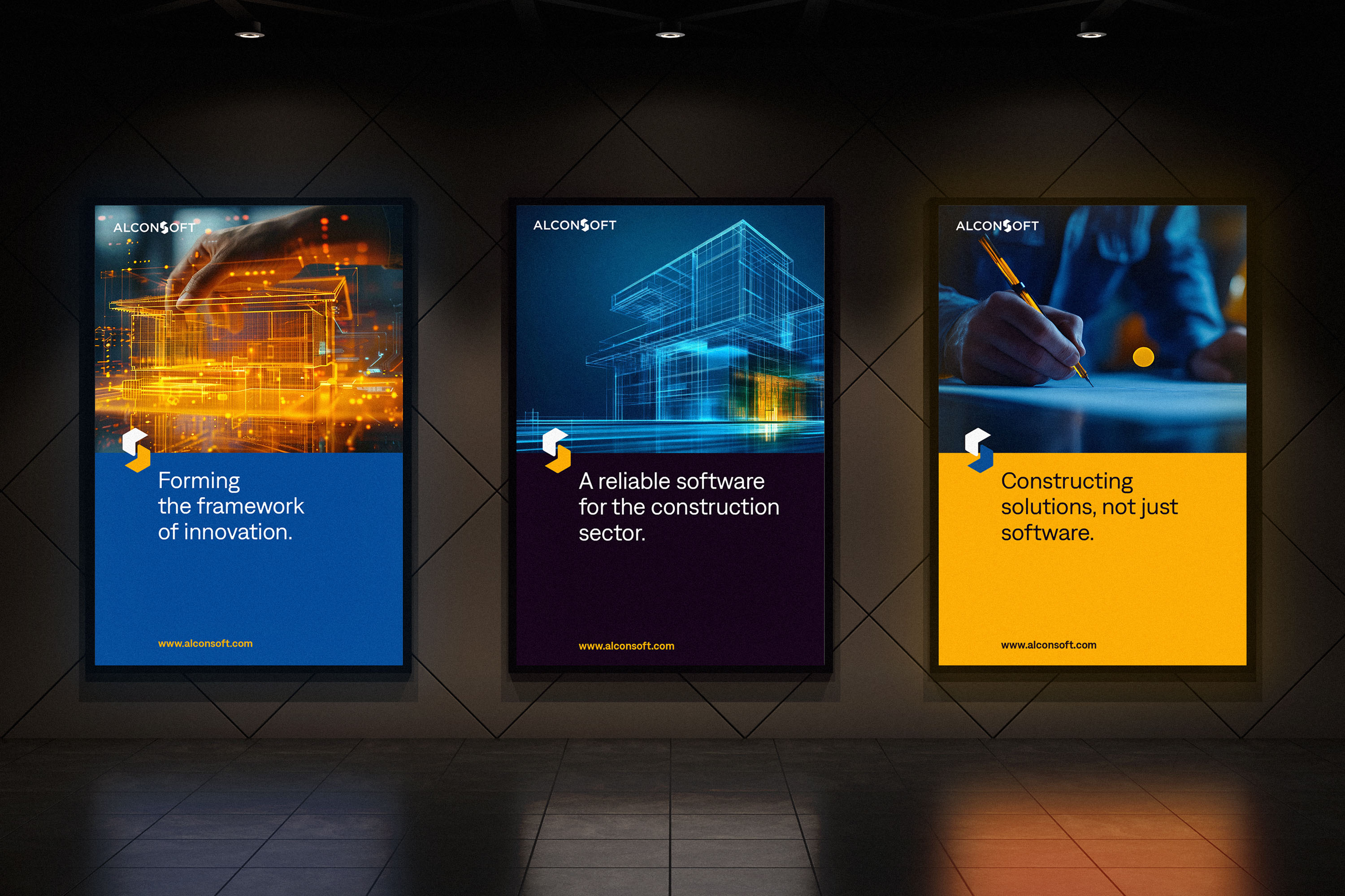 AlconSoft promotional billboards inside Metro, downtown Athens.