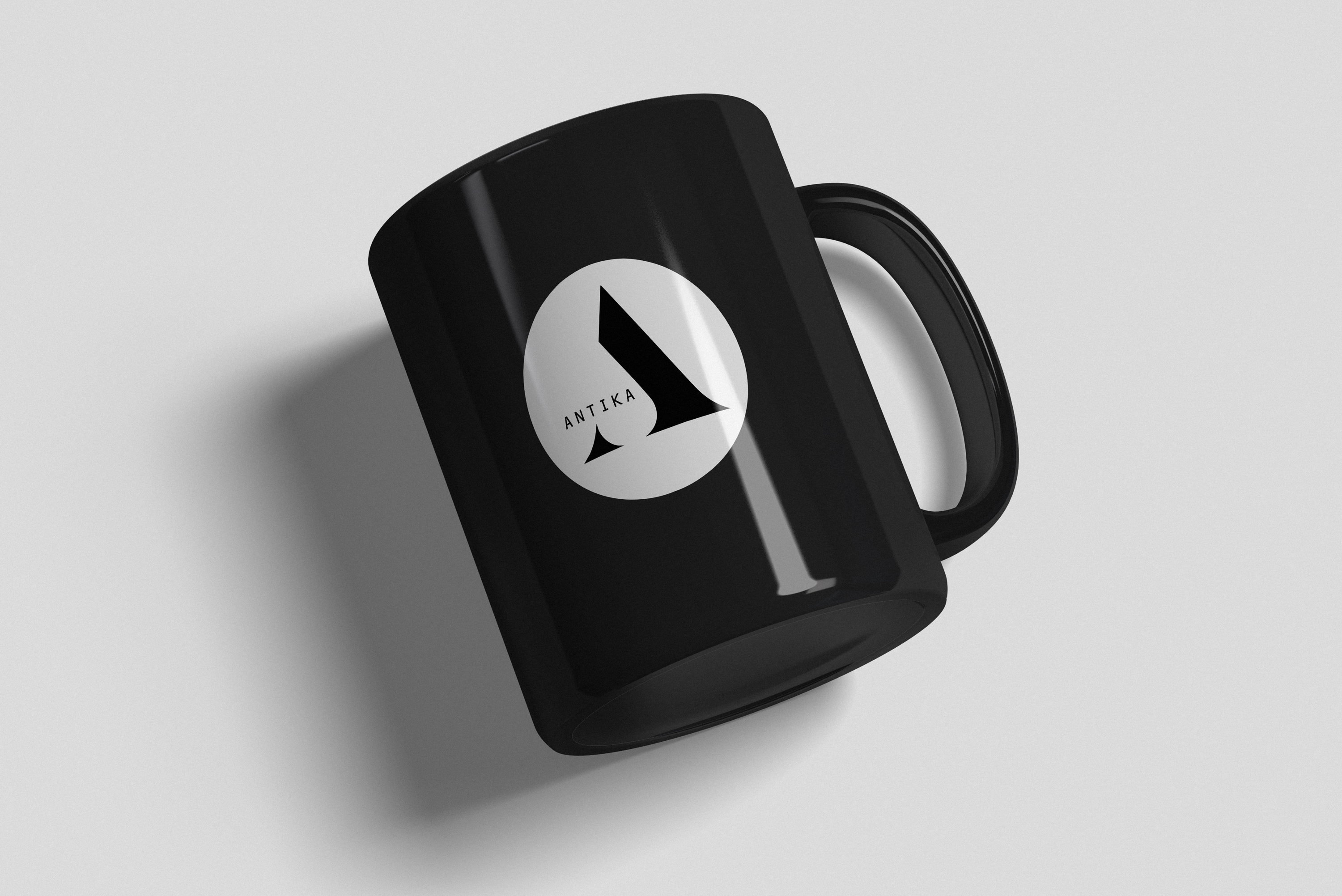 Antika Black Branded Mug.