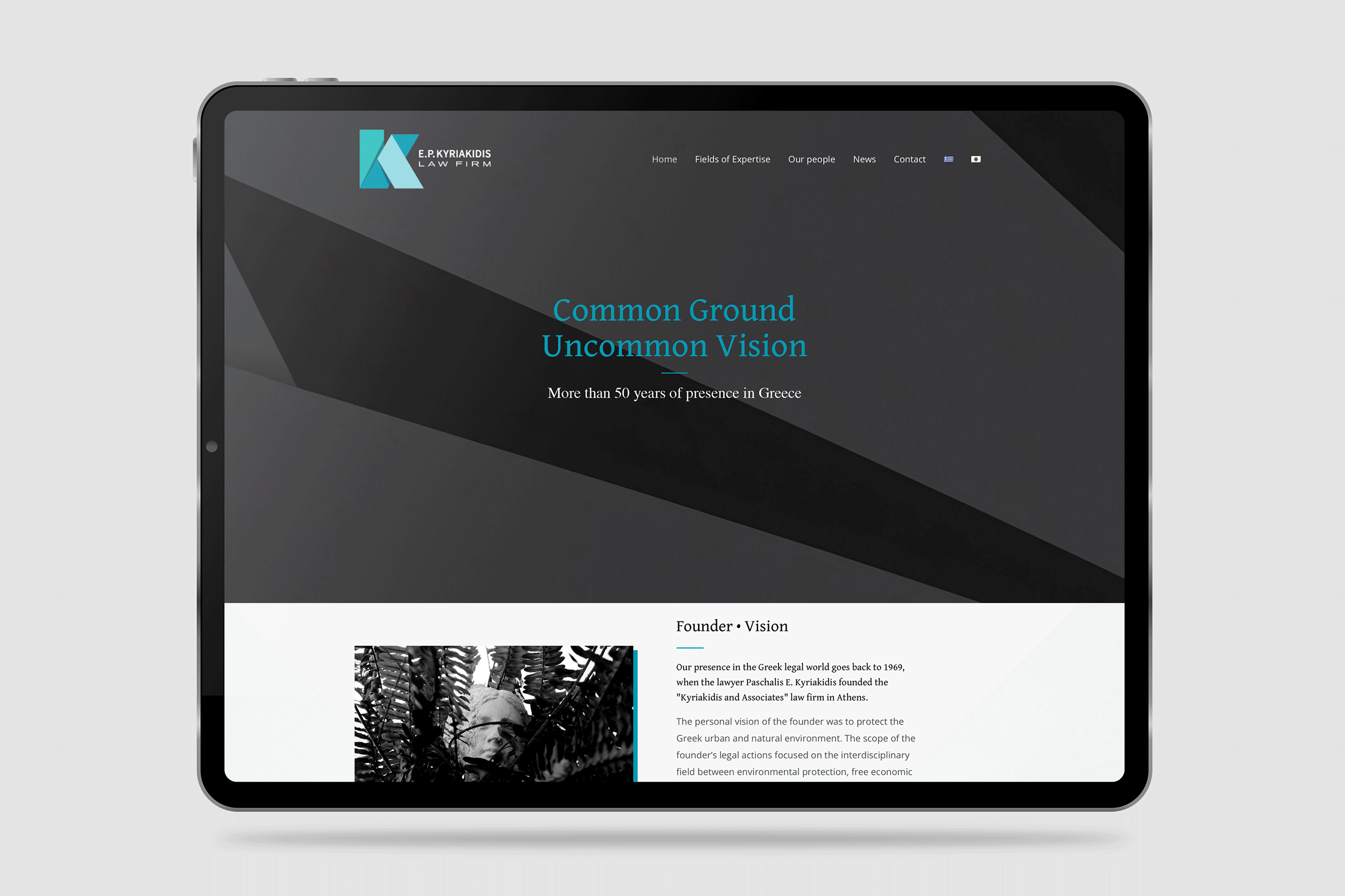 Kyriakidislaw-Website tablet adaptation.