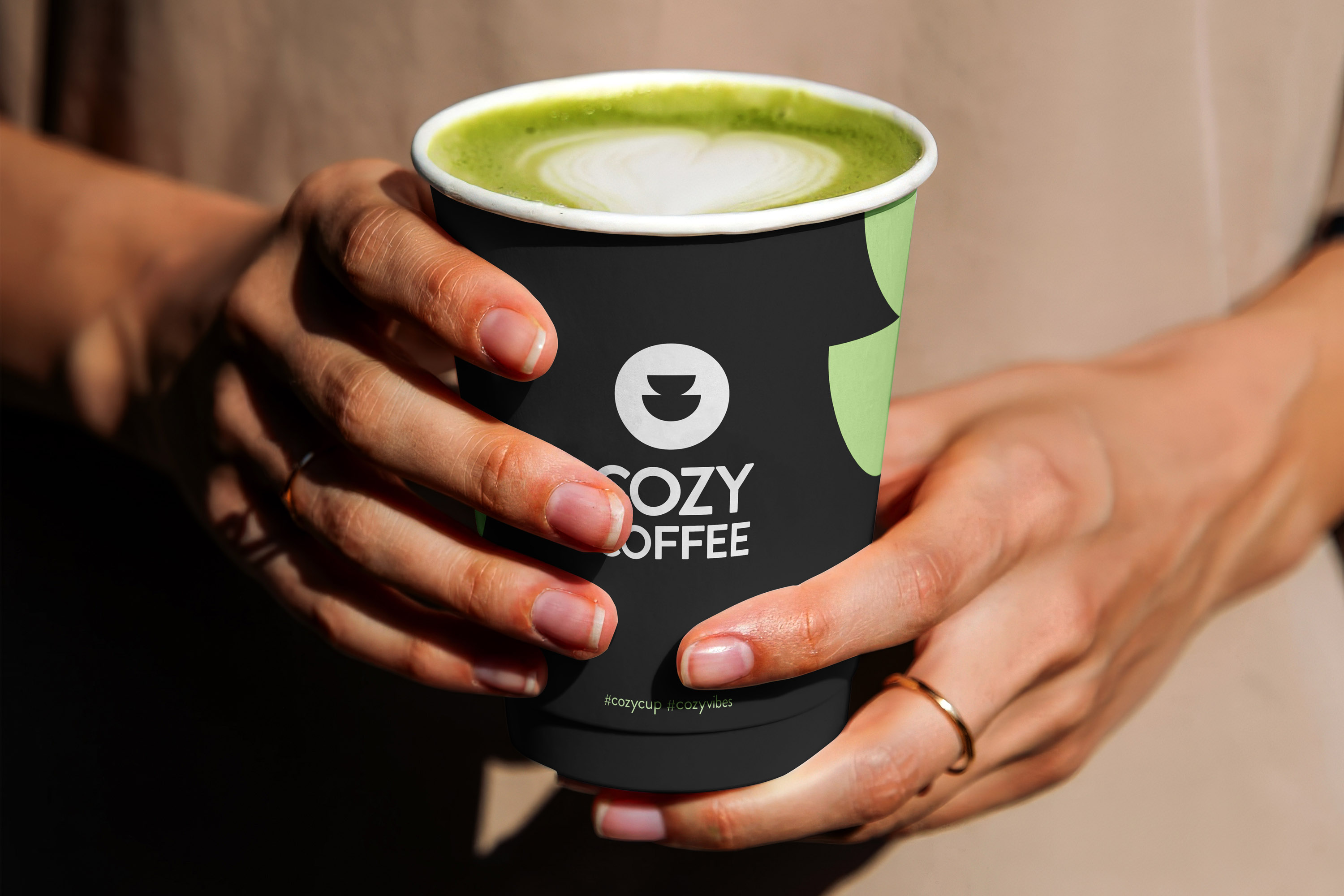 Cozy Coffee Take-Away Matcha Latte.