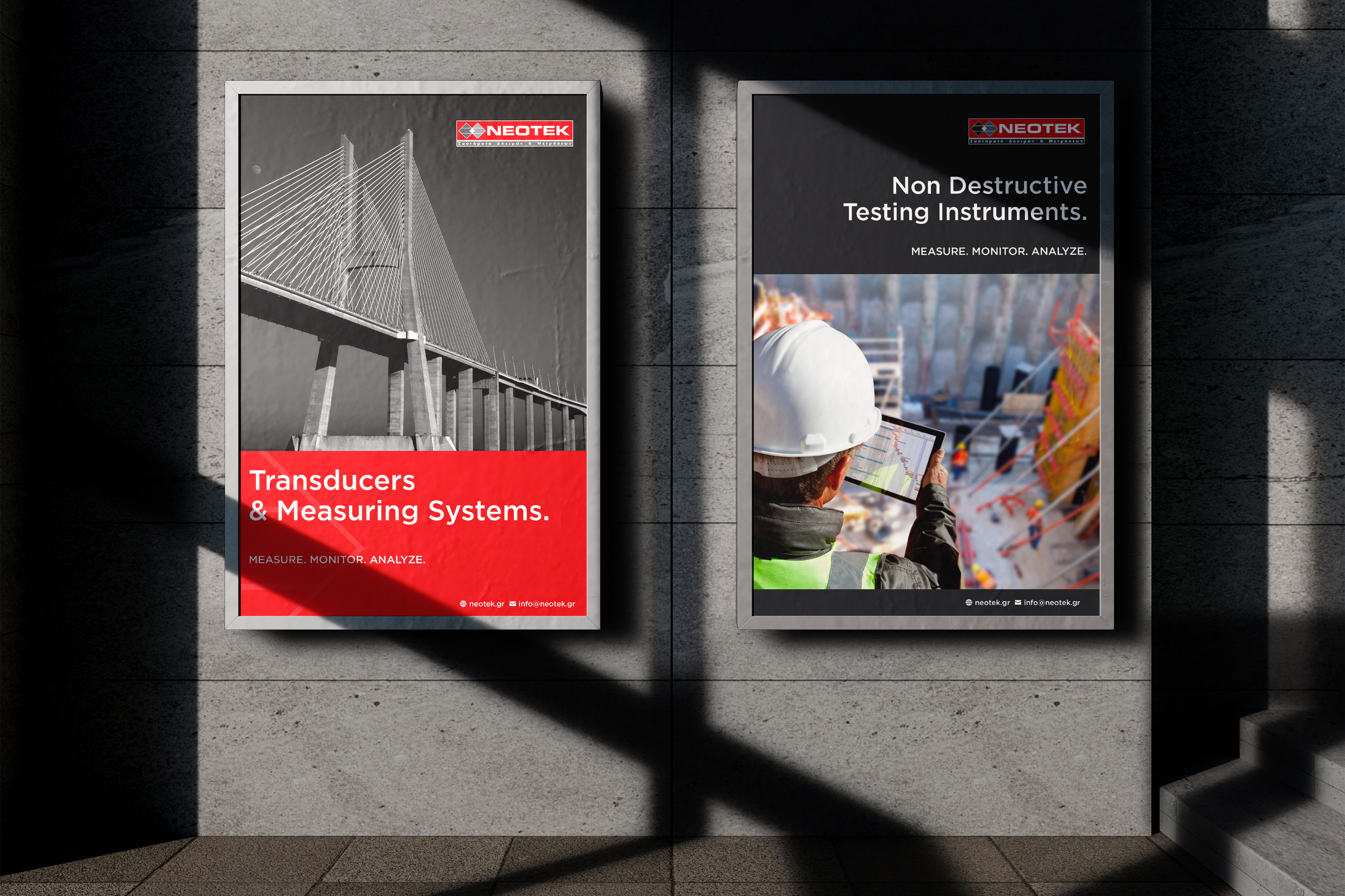 Neotek A2 Promotional Posters on Wall.