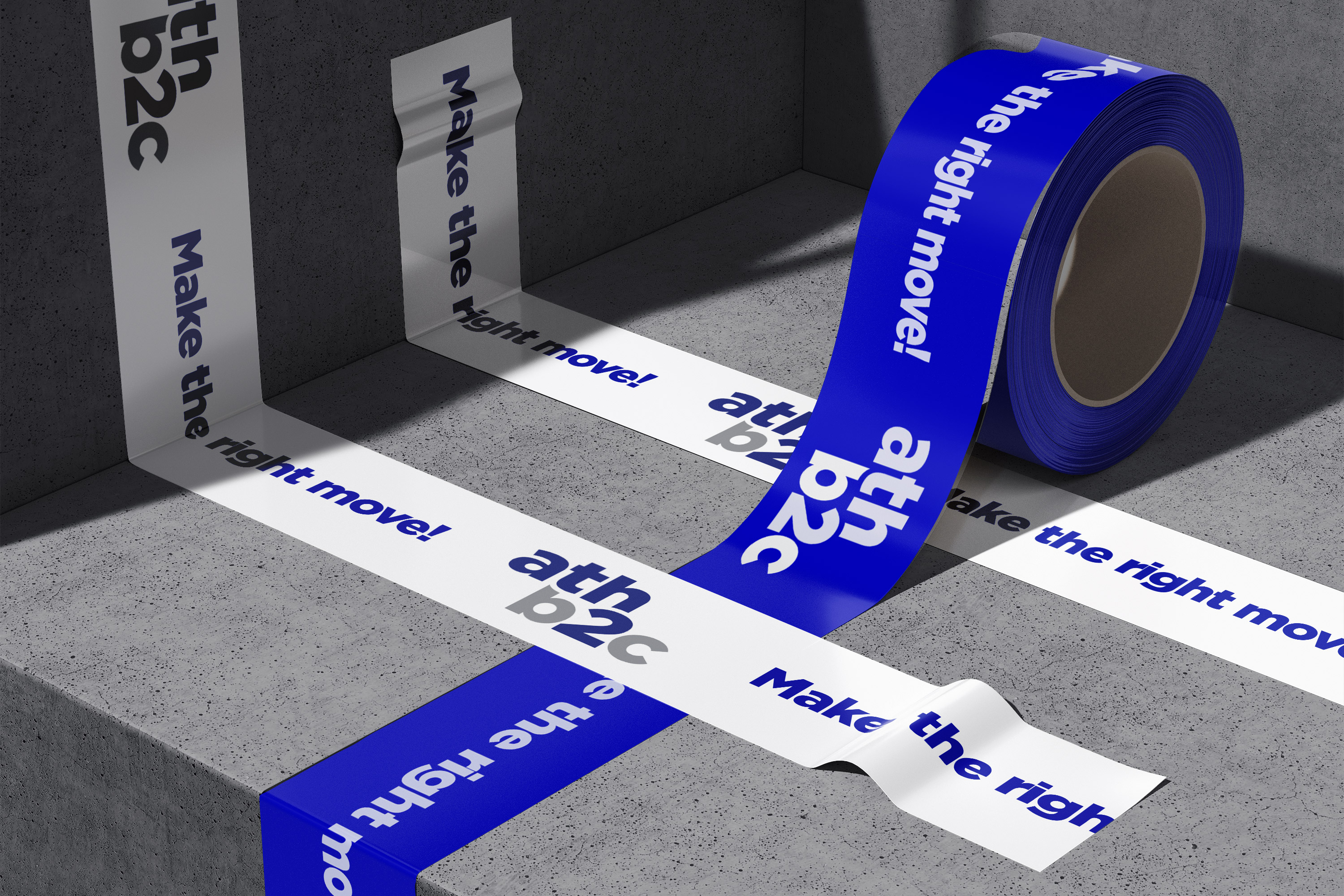 athb2c branded tape rolls.