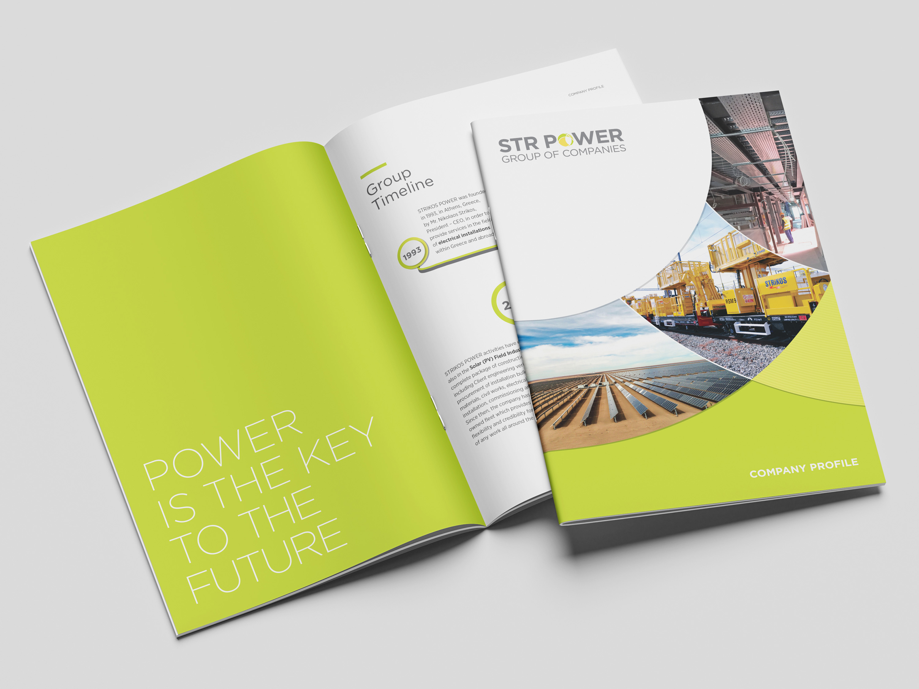 Strikos Power S.A. Company Profile. Cover and inner spread.