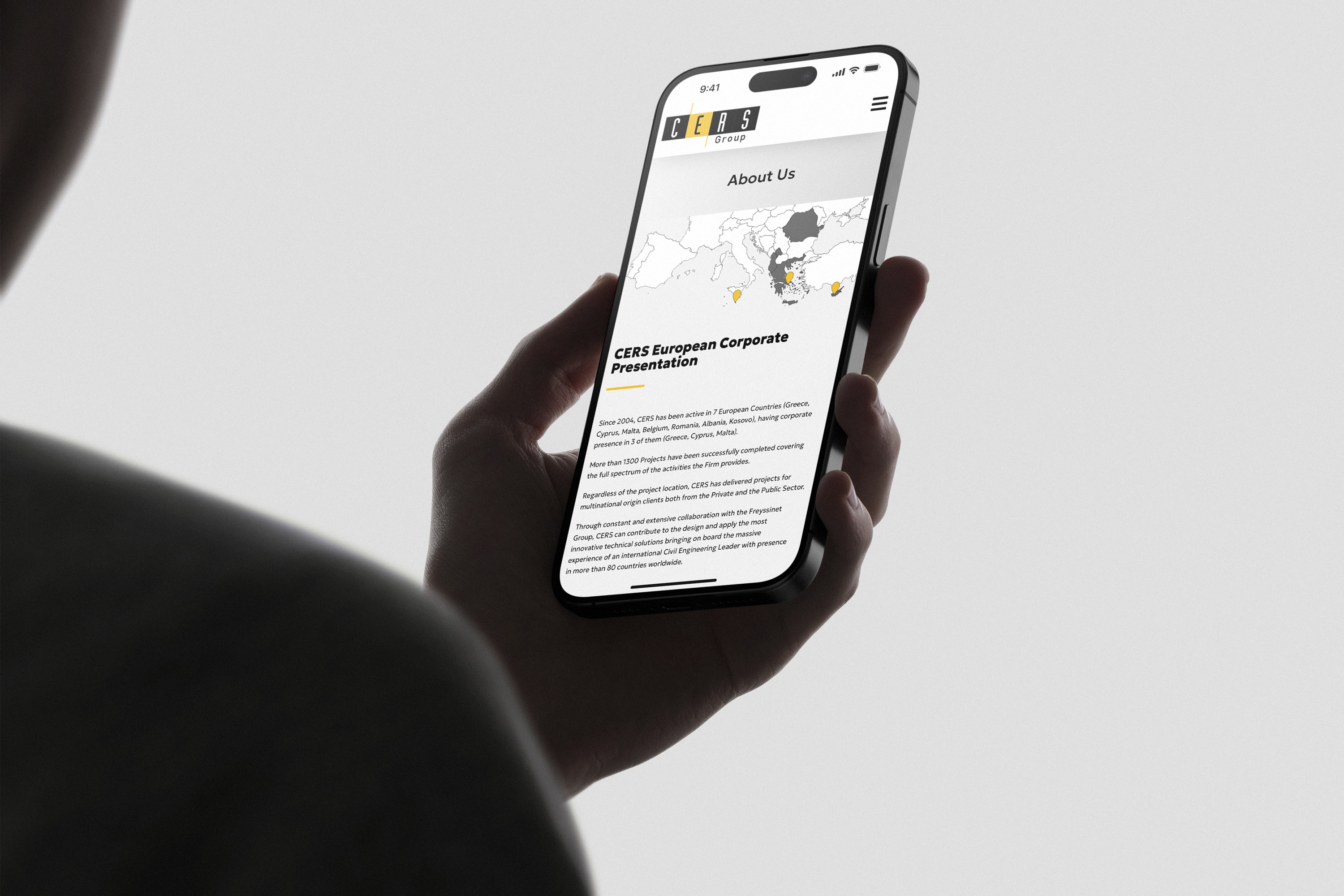 CERS Group website mobile adaptation.