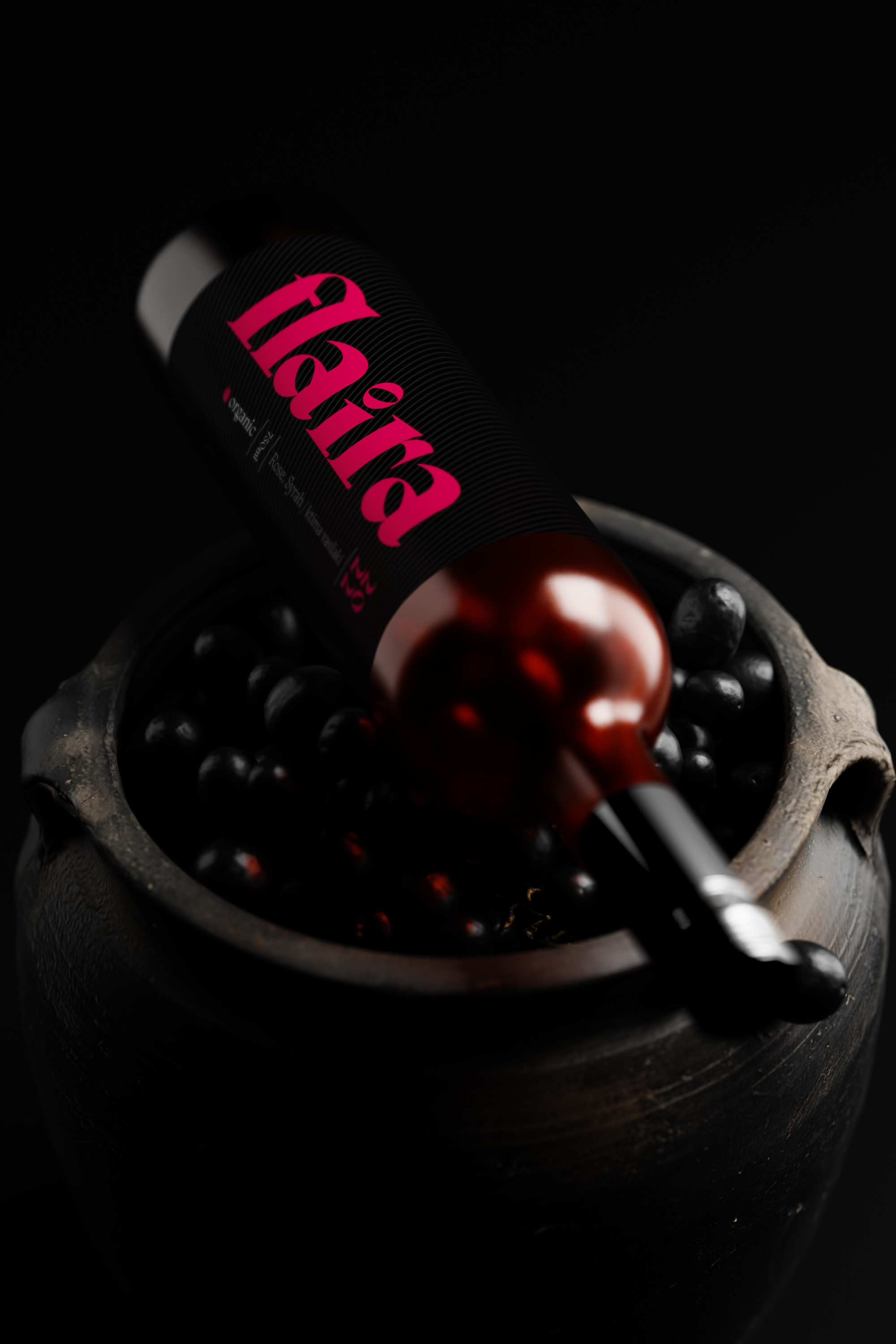 Vasilakis Farm, Flaira Rose, Syrah Wine label design.