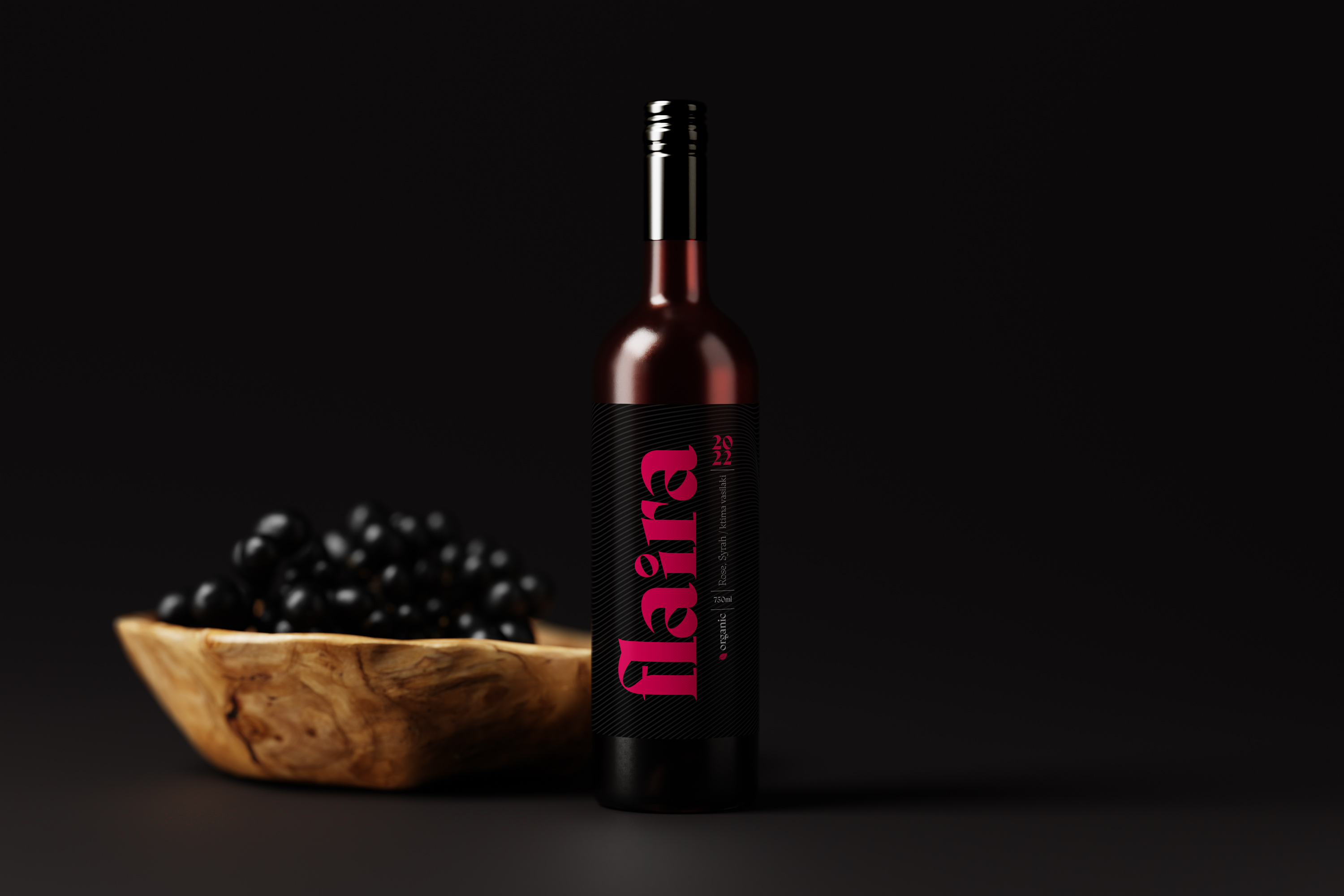 Vasilakis Farm, Flaira Rose, Syrah Wine label design.