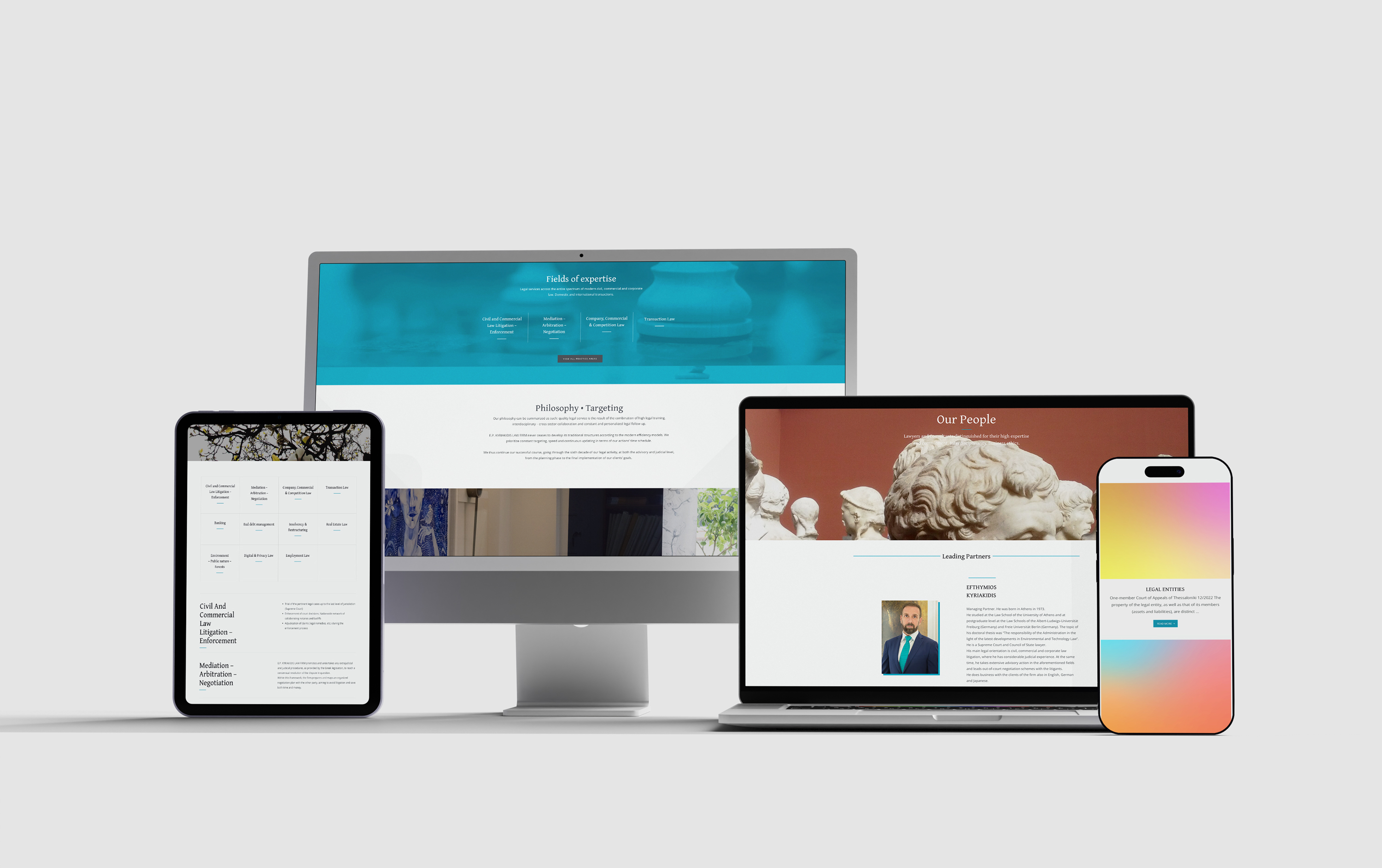 Kyriakidislaw Website Responsiveness Adaptation for Tablets and Mobile Devices