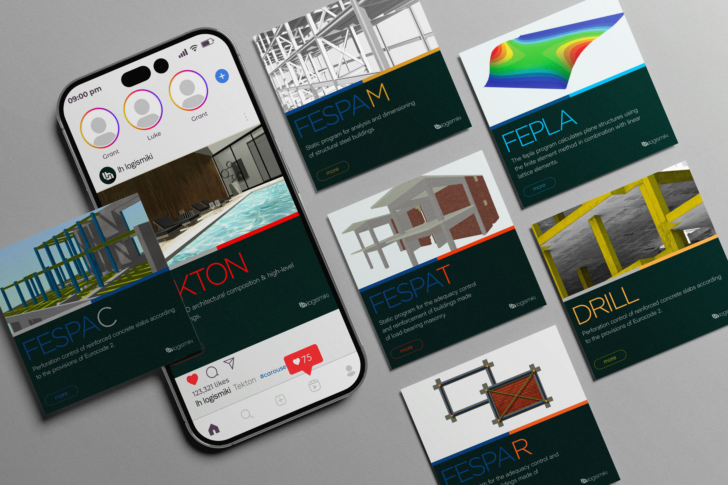 LH Logismiki design assets for Social Media.