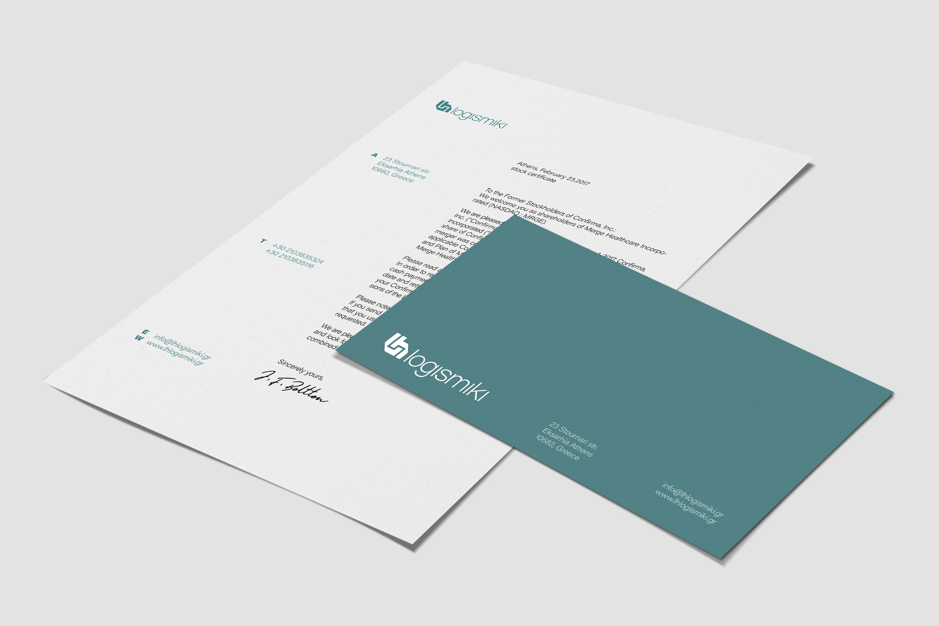 LH Logismiki Letterhead and DL envelope.
