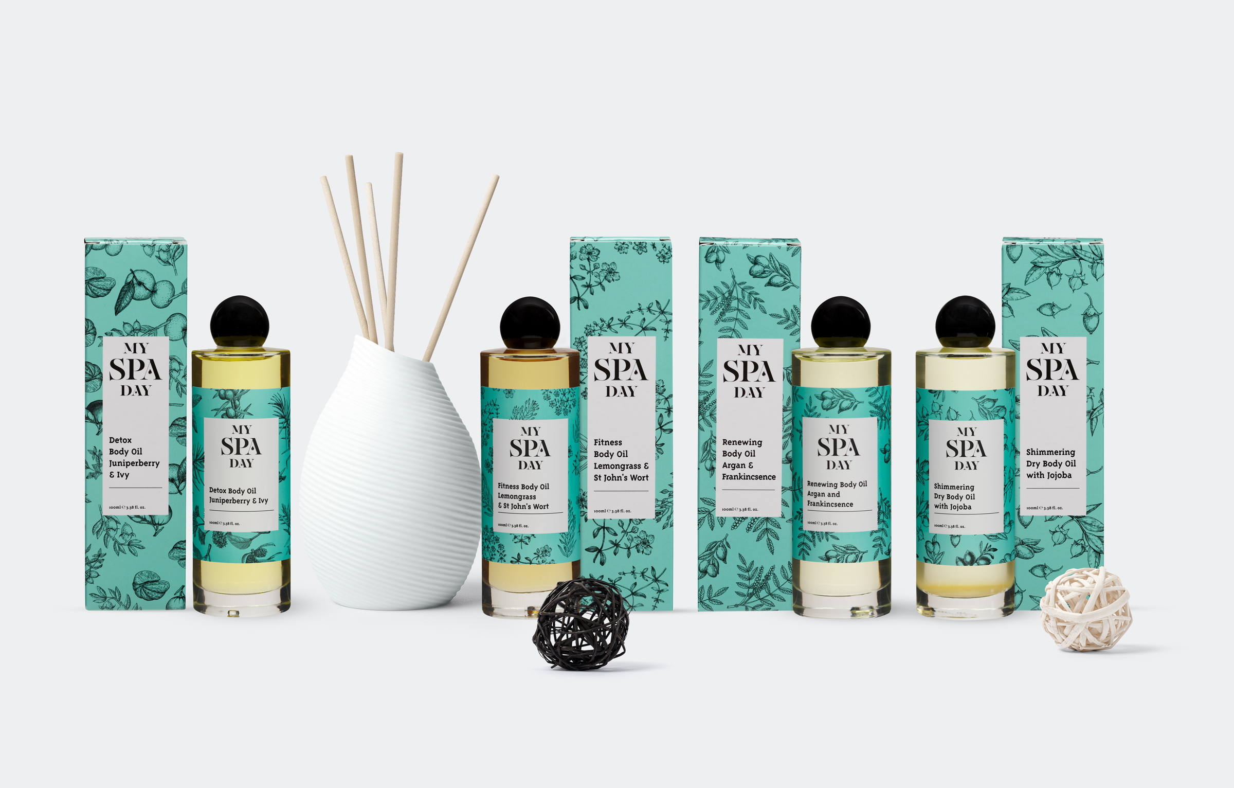 My Spa Day Body Oil Family.
