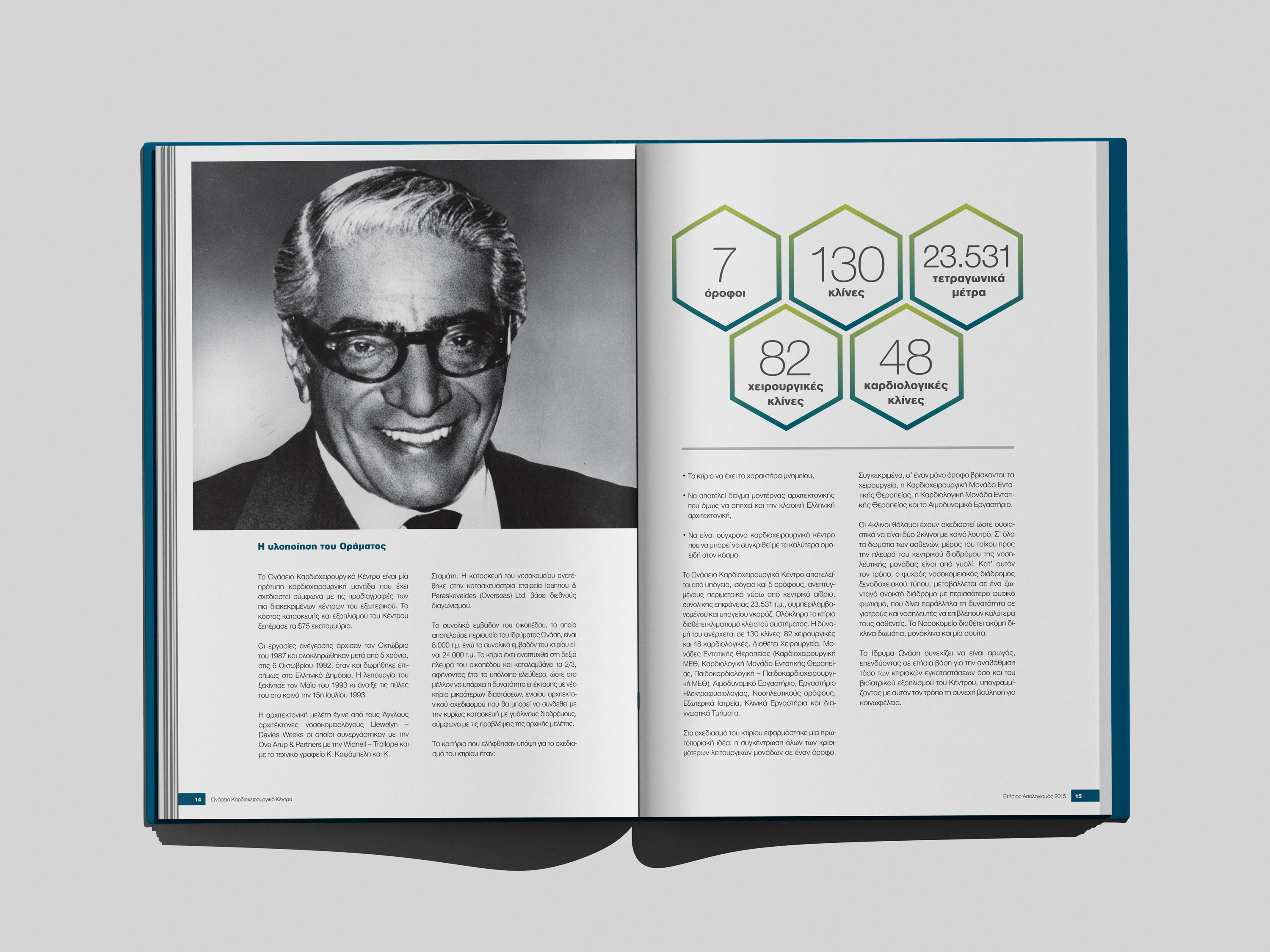 Onassio Cardiac Surgery Centre 2015 Annual Report open spread