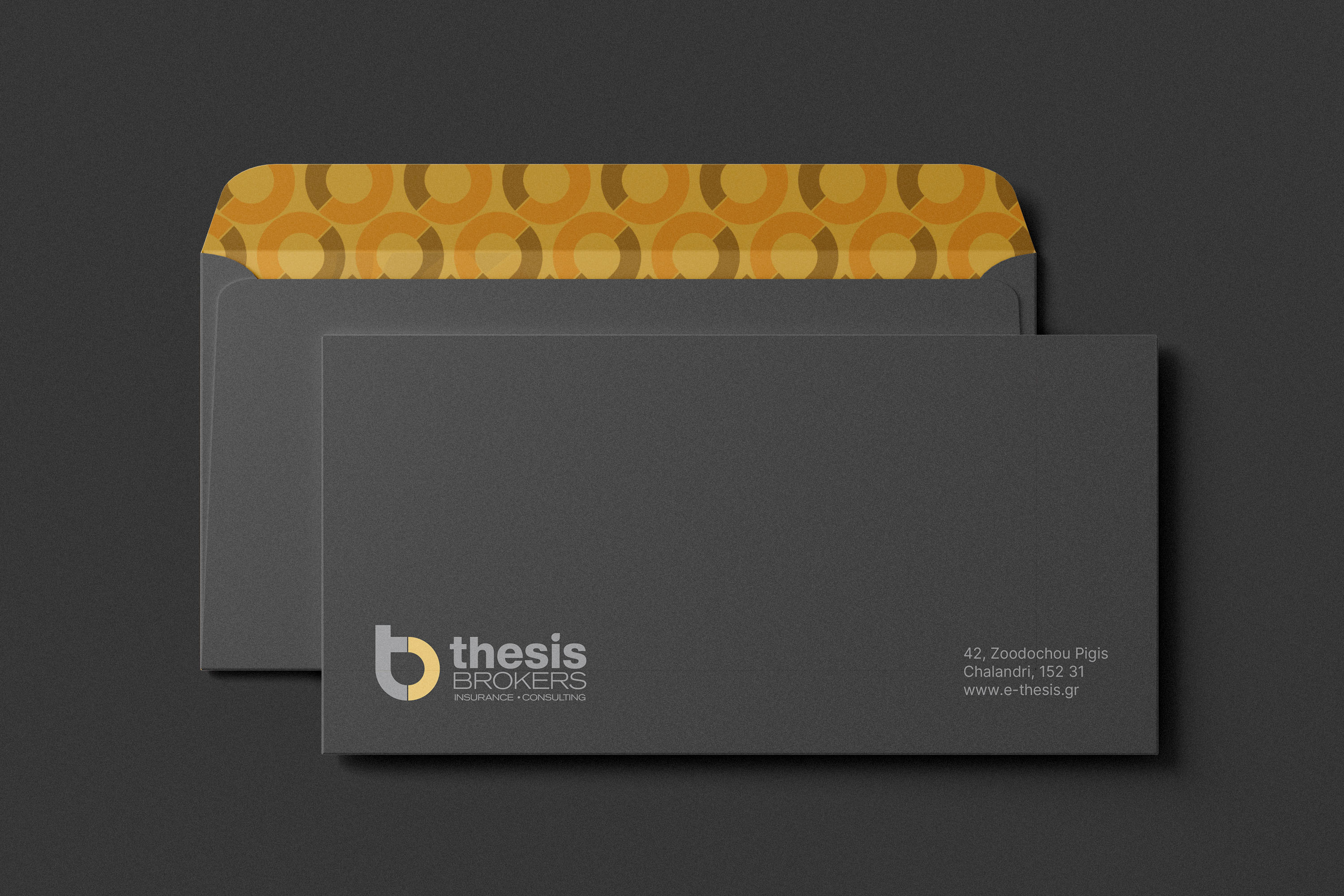 Thesis Brokers custom DL envelope.