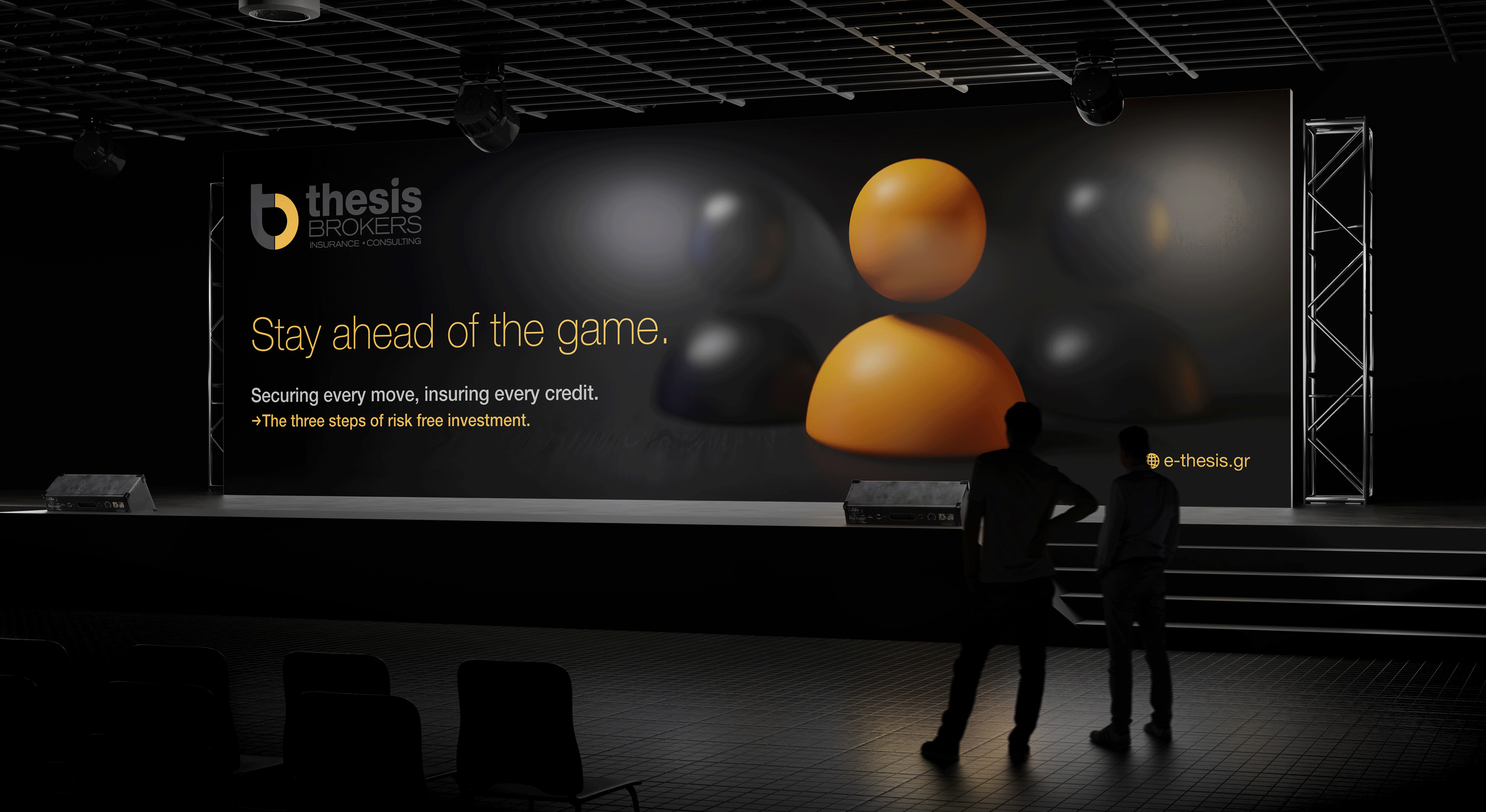 Thesis Brokers Conference Screen with slides.