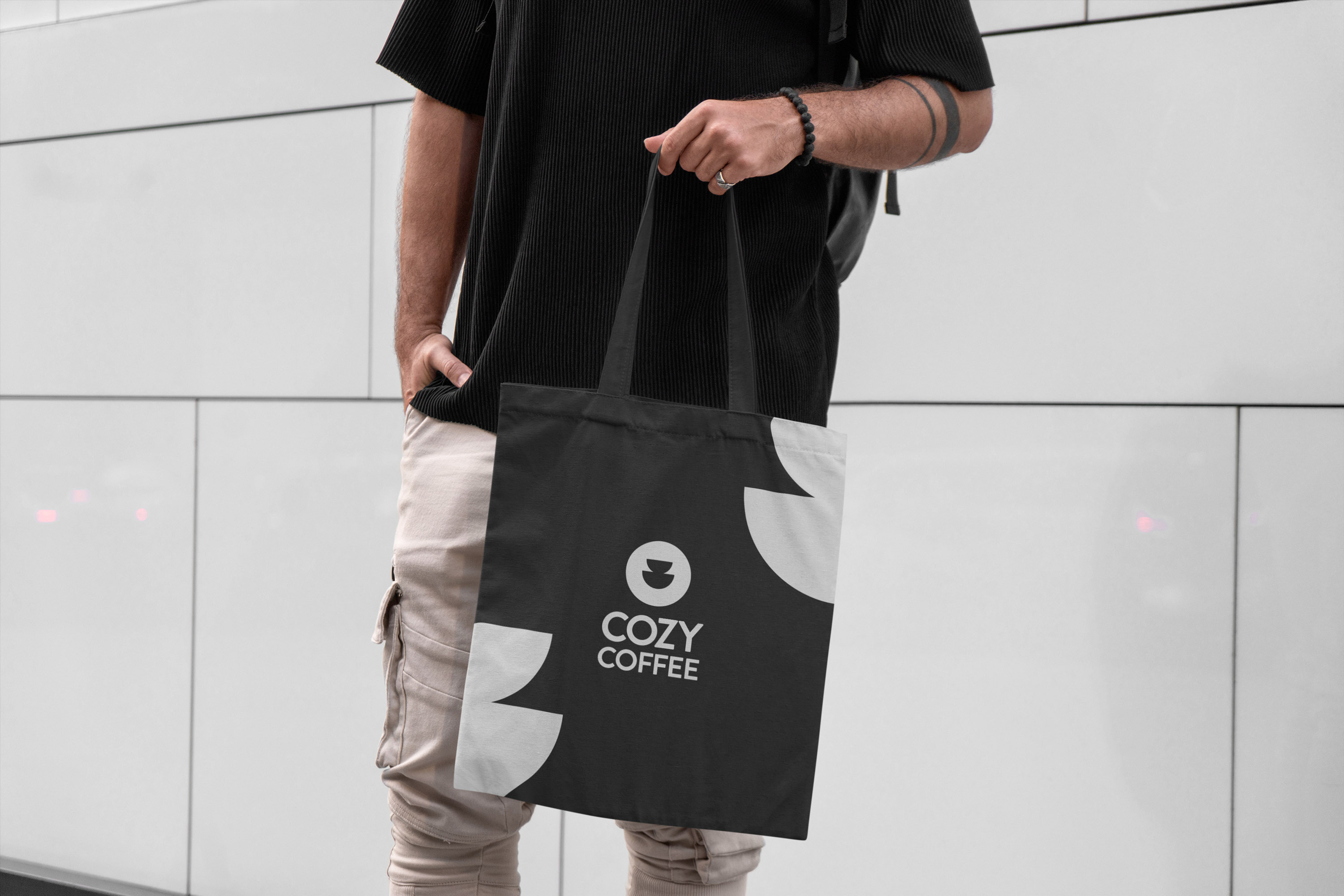 Cozy Coffe black tote-bag.