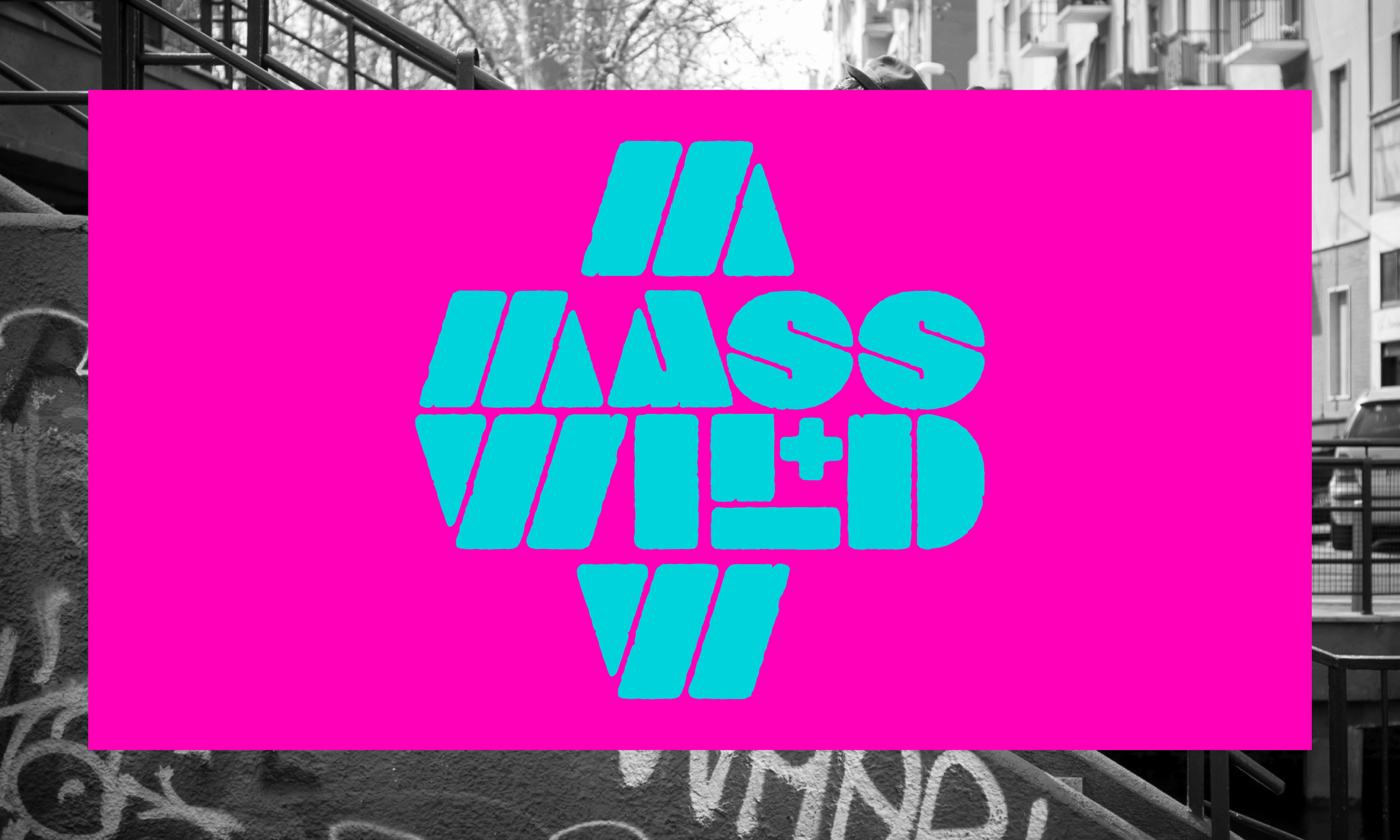 Mass+Wild Logo in various colour combinations.