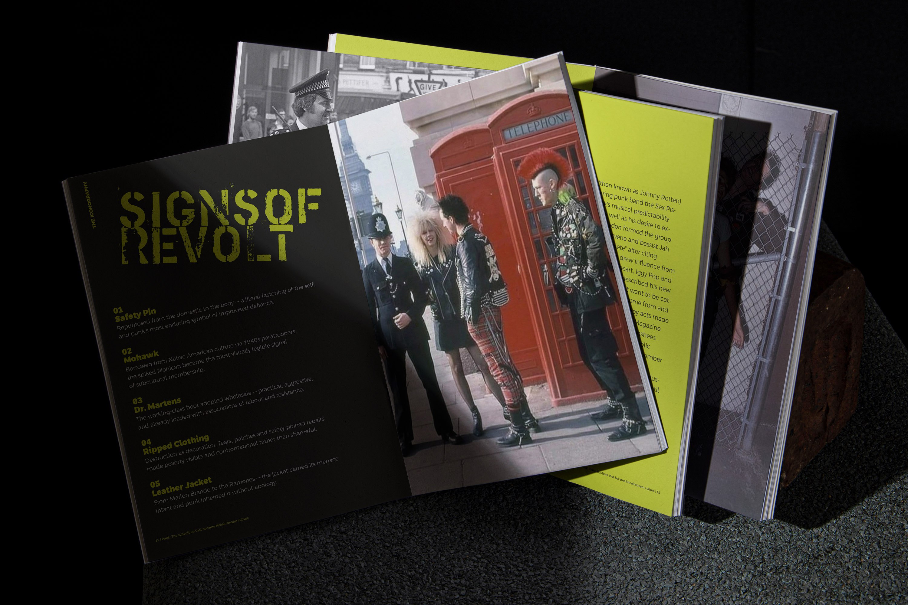 punk. Τhe subculture that became mainstream culture book. Open spreads.