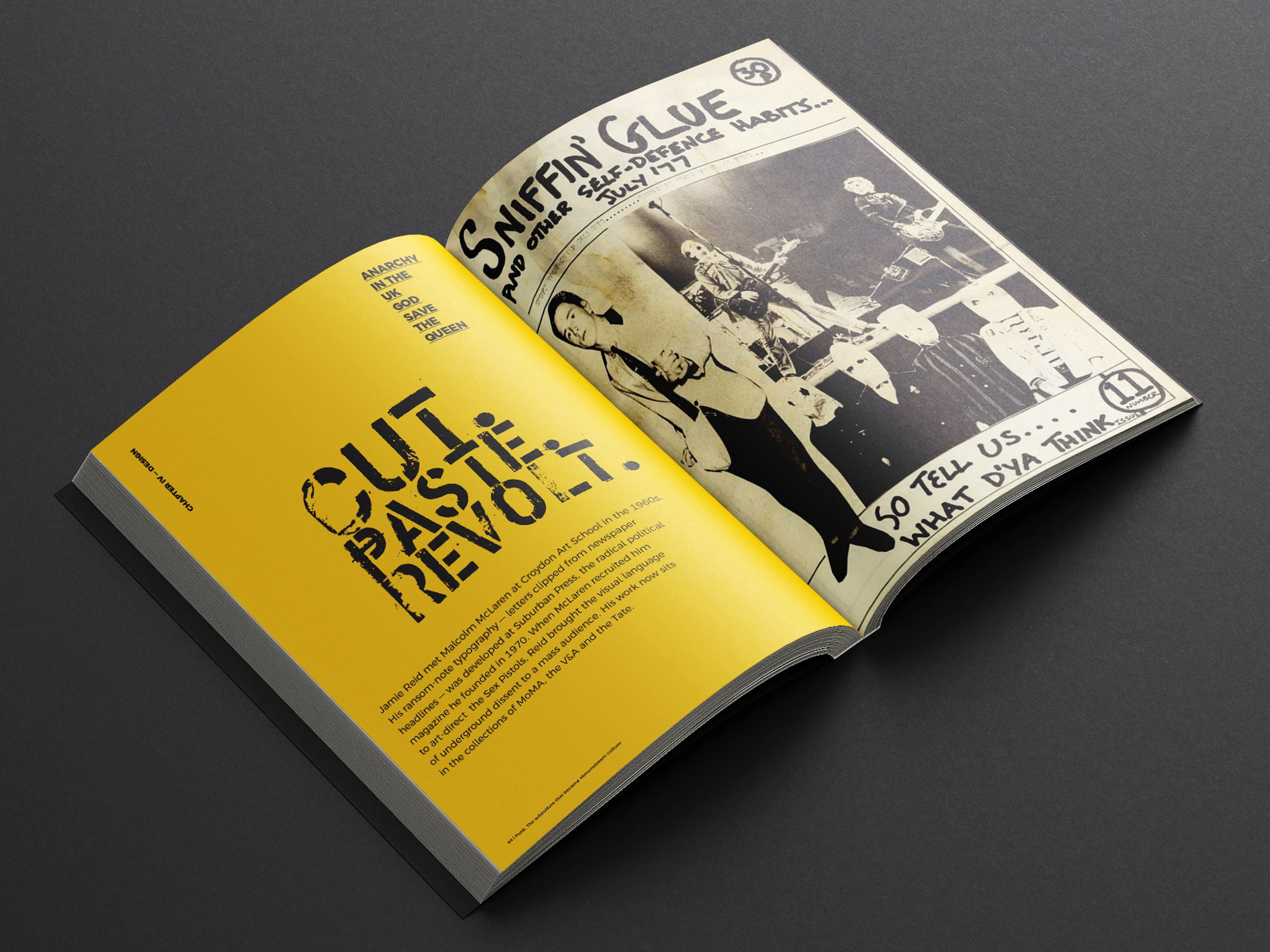 punk. Τhe subculture that became mainstream culture book. Open spreads.