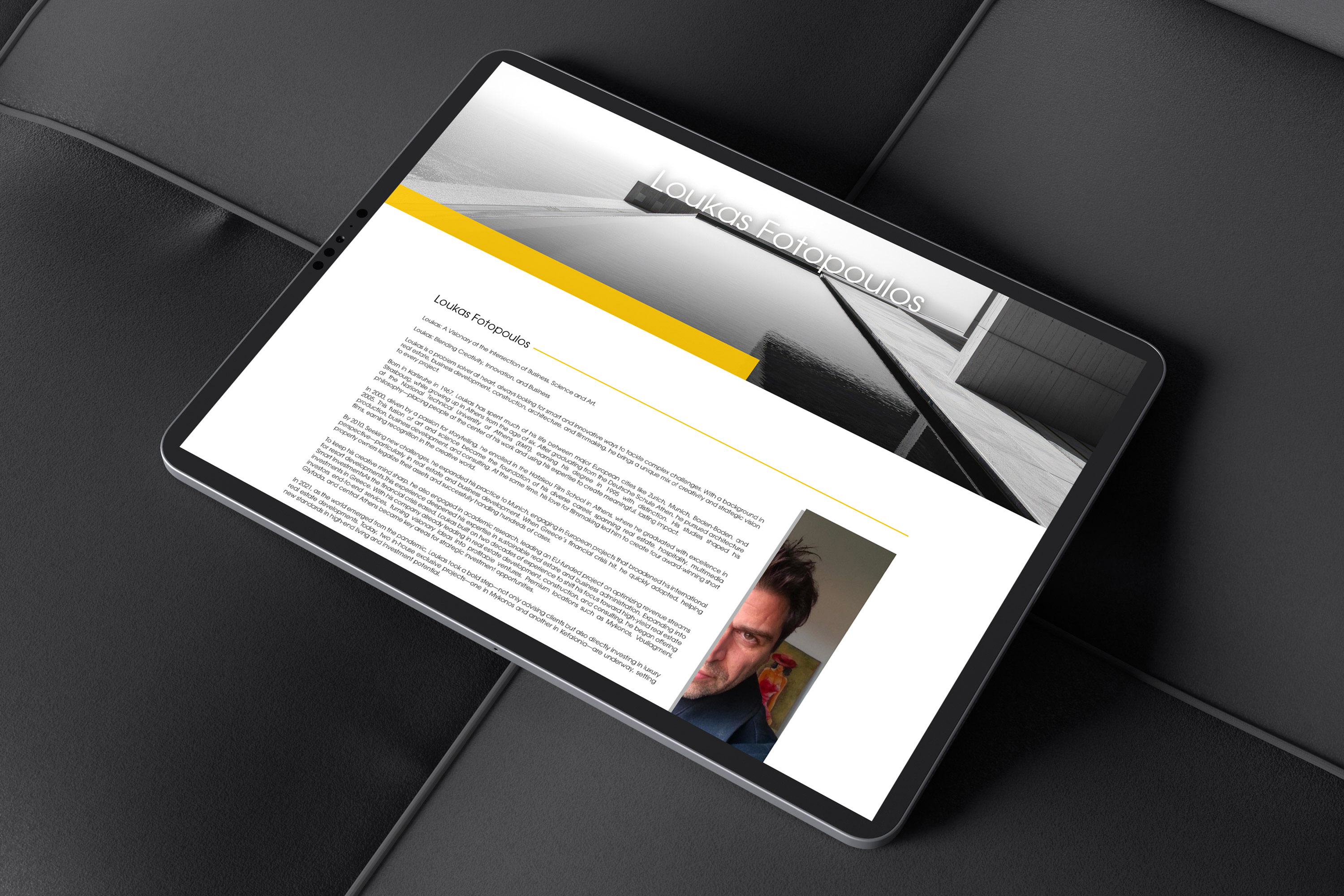 HumanPoint Websire. Loukas Fotopoulos-webpage design. Tablet responsive view.