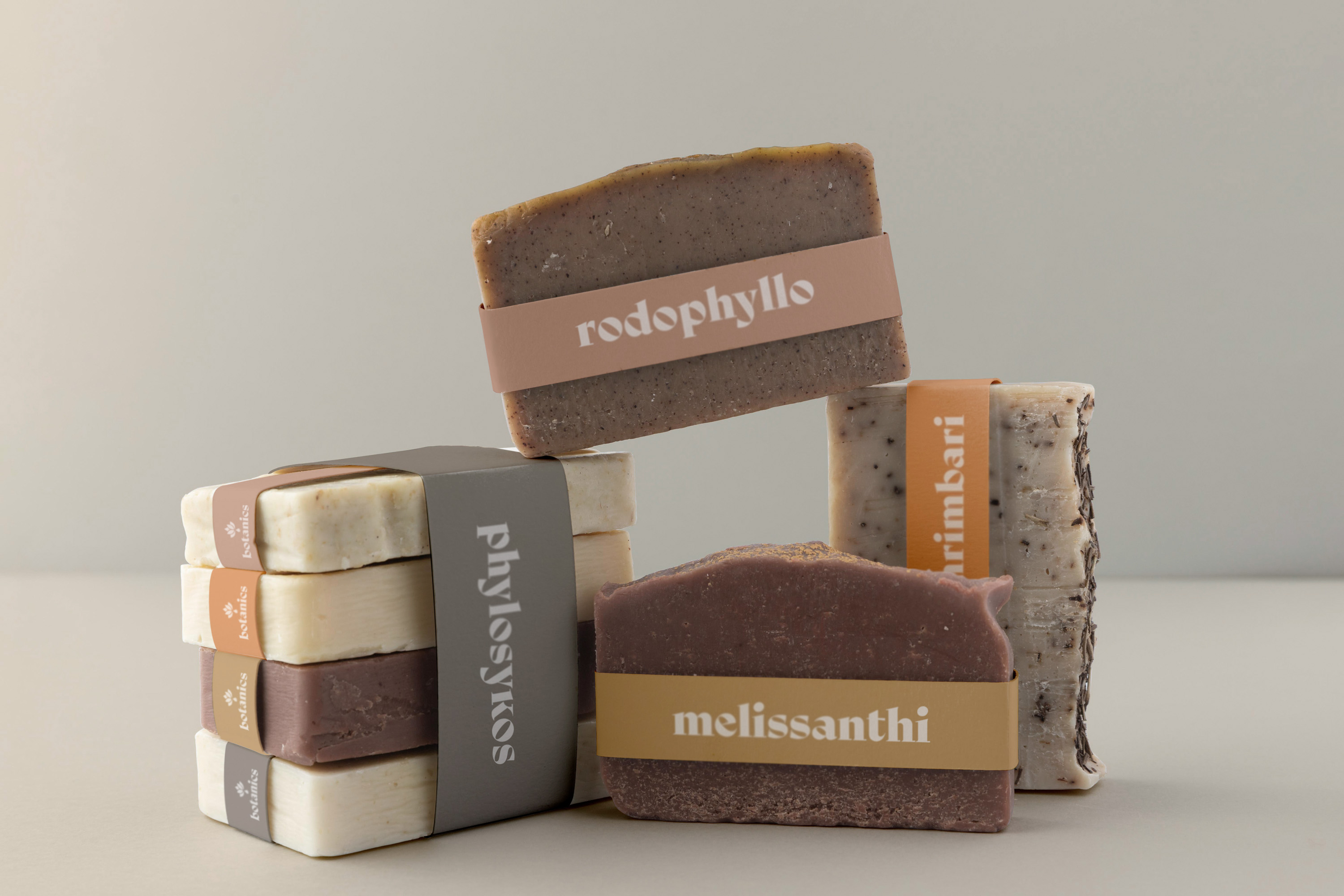 handmade botanics soap sleeves.