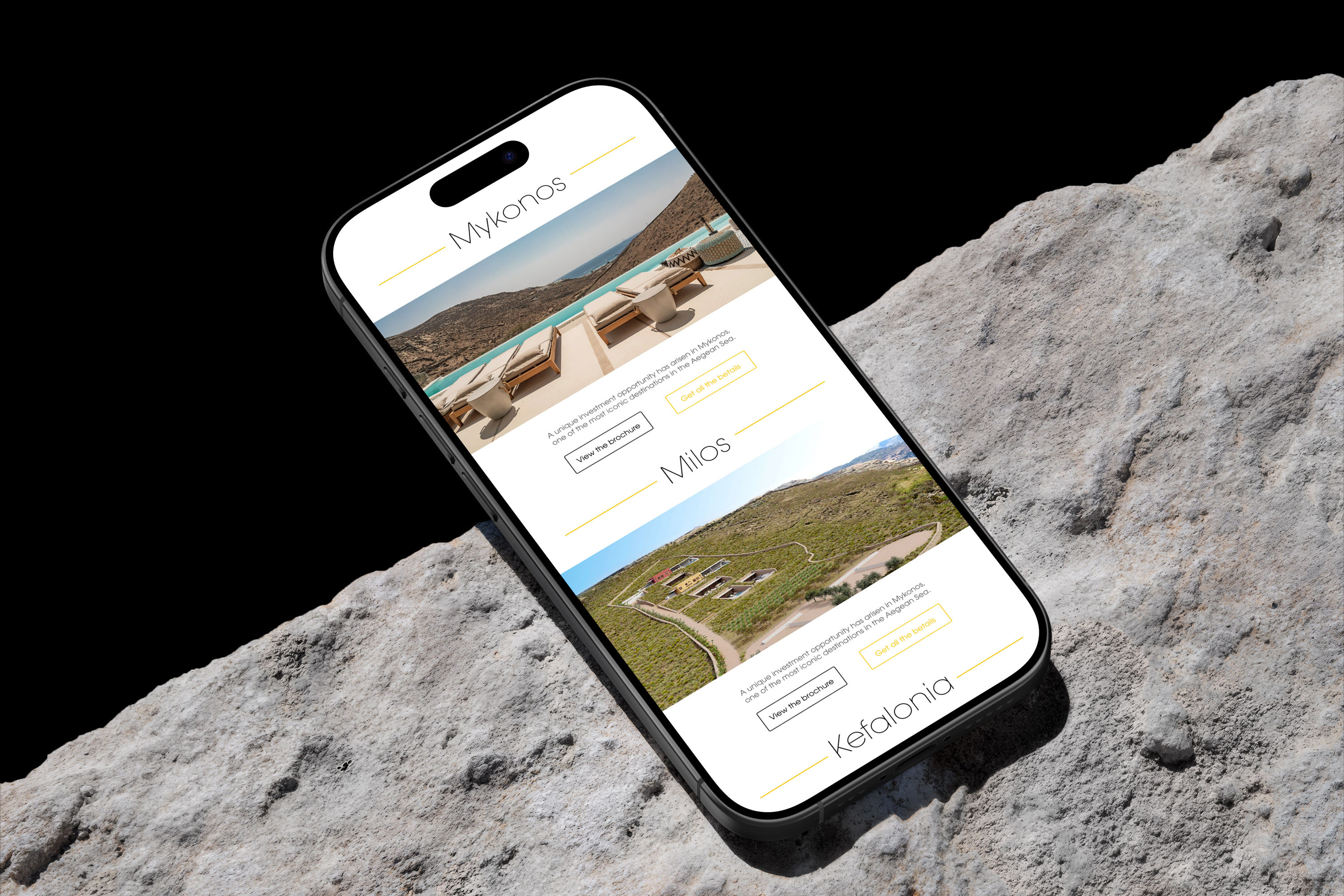 HumanPoint website. Mobile adaptation. Invest Greece page is presented.